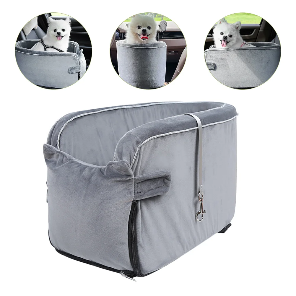 

Car Pet Bed Non-slip Dog Seats for Medium Dogs Leash Travel Cushion Storage Pocket Pets Thickened Belt