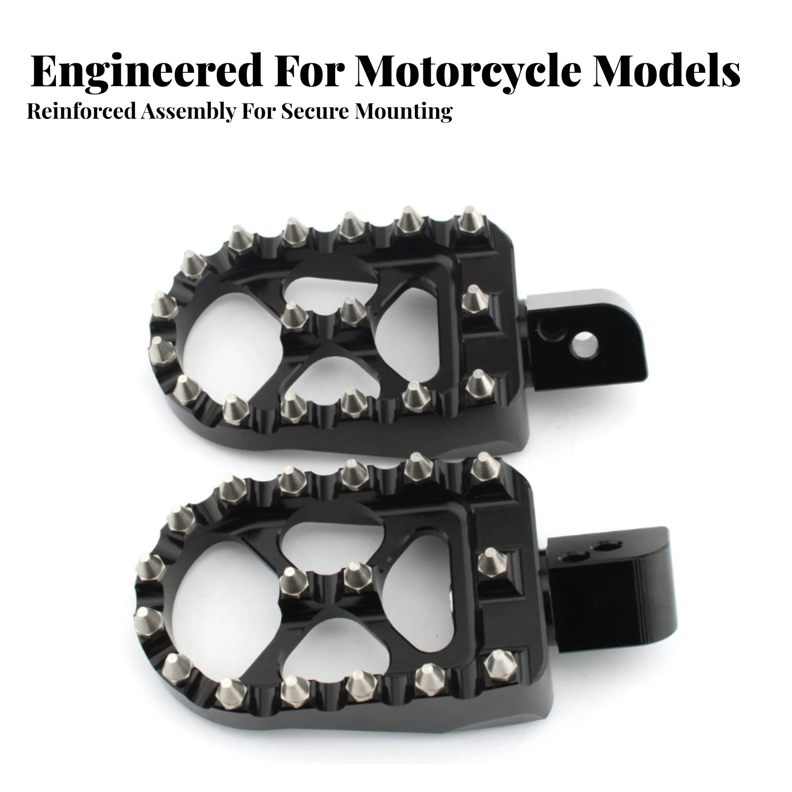 Motorcycle Footrest Non-Slip Motorcycle Footpeg with Mounting Bracket Hardware Electroplated for Street Riding