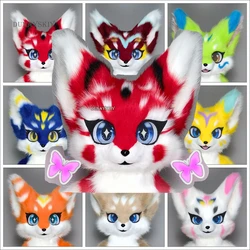 Furry Head Kemono Fursuit Head Custom Fursuit Headsets Dragon Dog Costume Animal Beast Clothing Plash Gloves Paw Fluffy