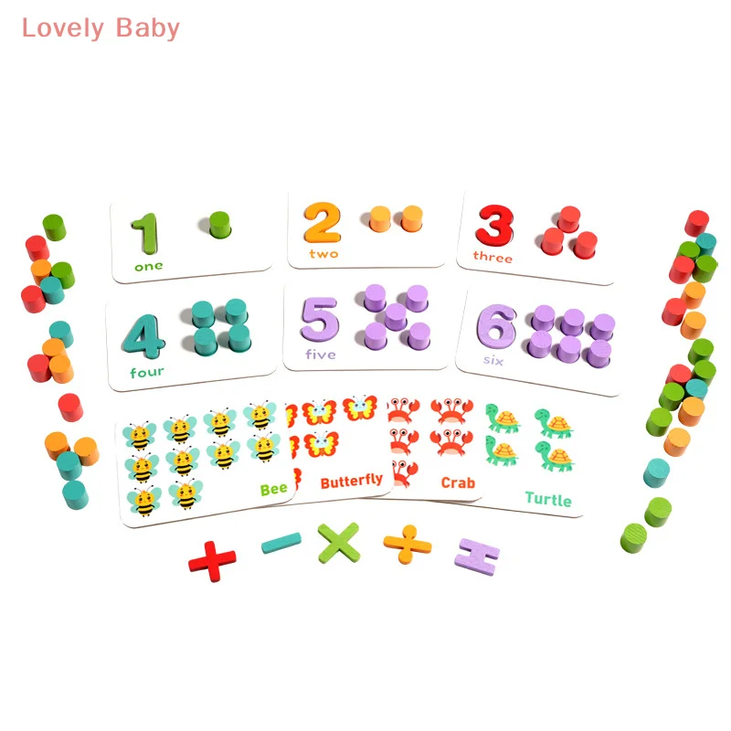 【BBS】ชุดของเล่นคณิตศาสตร์แบบมอนเตสซอรี่, ของเล่นไม้มอนเตสซอรี่สำหรับเด็กวัย 2 3 4 5 6 ปี, เกมจับคู่ตัวเลขเพื่อเสริมสร้างการเรียนรู้