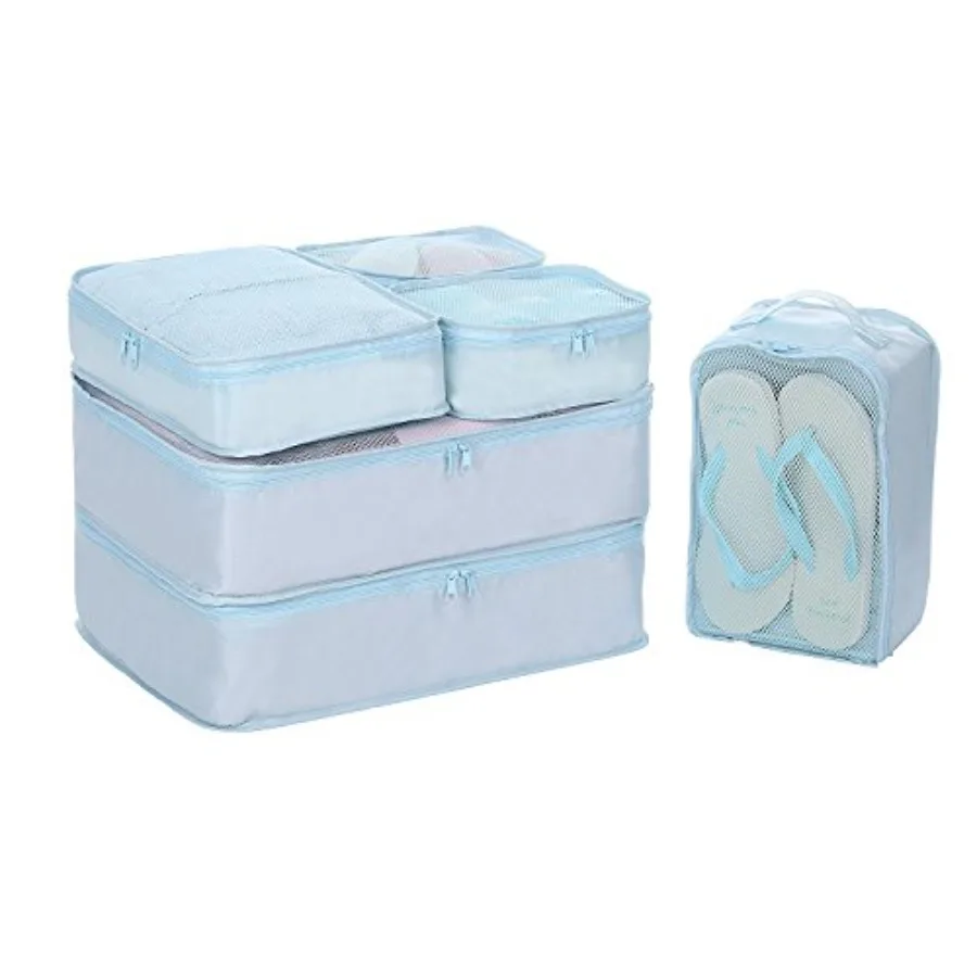 

JJ POWER Travel Packing Cubes Luggage Organizers with Shoe Bag in Black for Compact Storage and Easy Organization