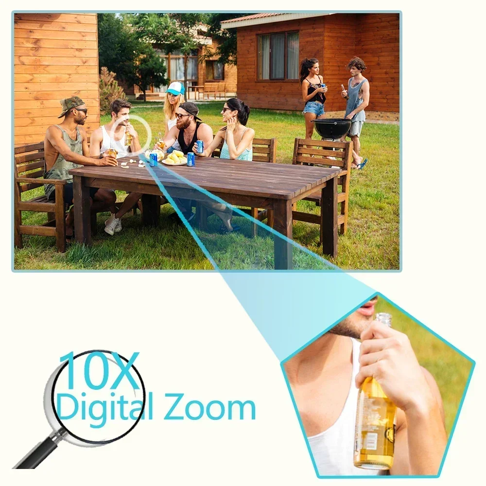 ICam 365 8MP 10x Zoom PTZ Telecamera solare Doppia lente esterna con pannello solare CCTV Telecamera di sicurezza per sorveglianza