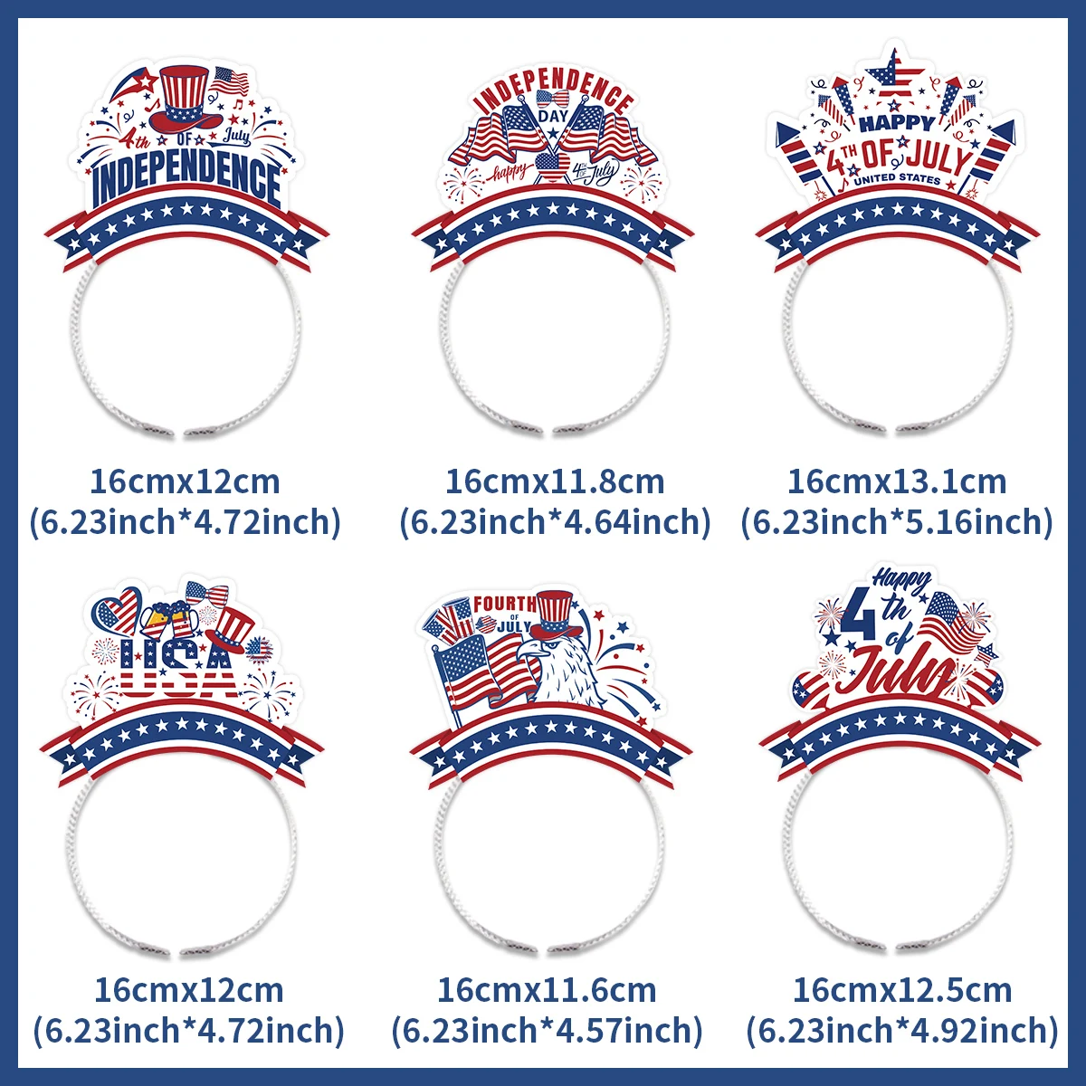 American Independence Day Party Decoration USA National Flag Banner Cake topper Paper Glasses Headwear photo props July 4th Day