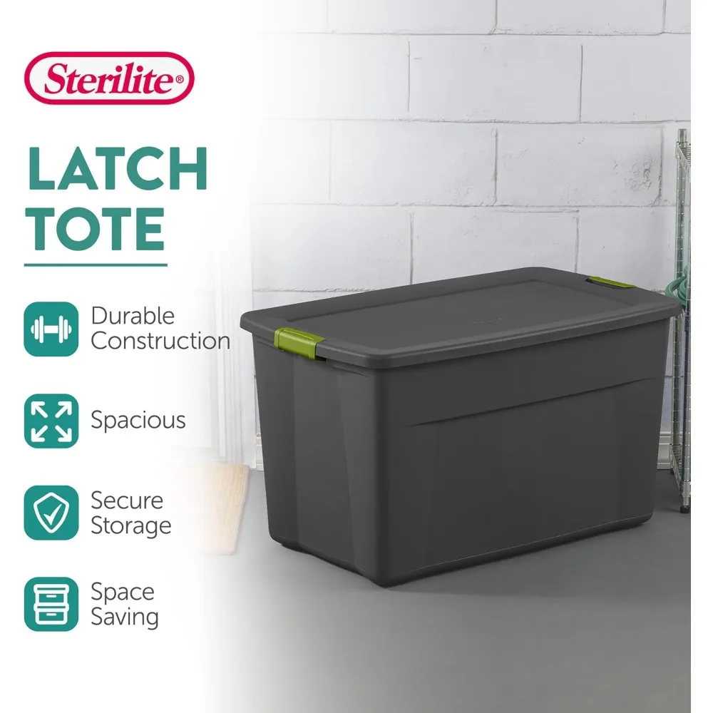 4-Pack Storage Bins with Lids, Extra Large Tote Bin Containers, 35 Gallon, Gray