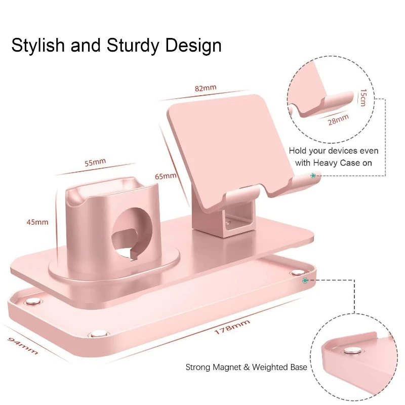 

Lazy Three in One Desktop Plastic Watch Charging Stand Suitable Mobile Phones Watches Headphones Multi Functional Universalstand