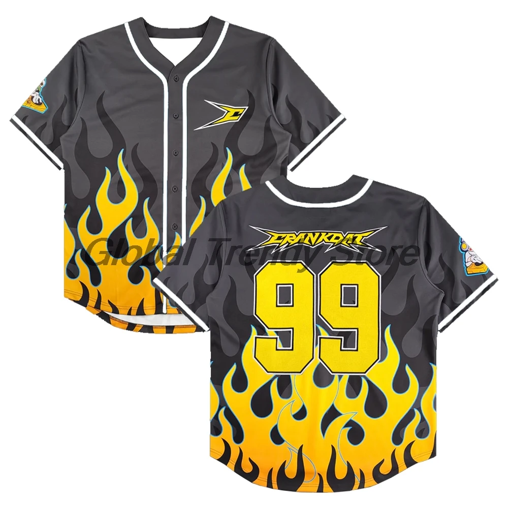 

Crankdat Merch Baseball Jersey 2026 Music Festival Short Sleeve Button-Down Shirts Women Men Streetwear Tops