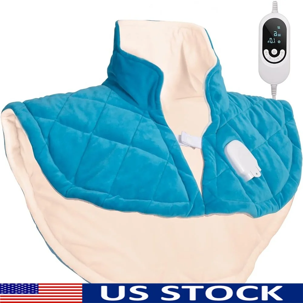 

Weighted Electric Heating Pad Neck Shoulders Pain Relief 6 Heat Settings Far Infrared Auto Off Rapid Heating Therapy