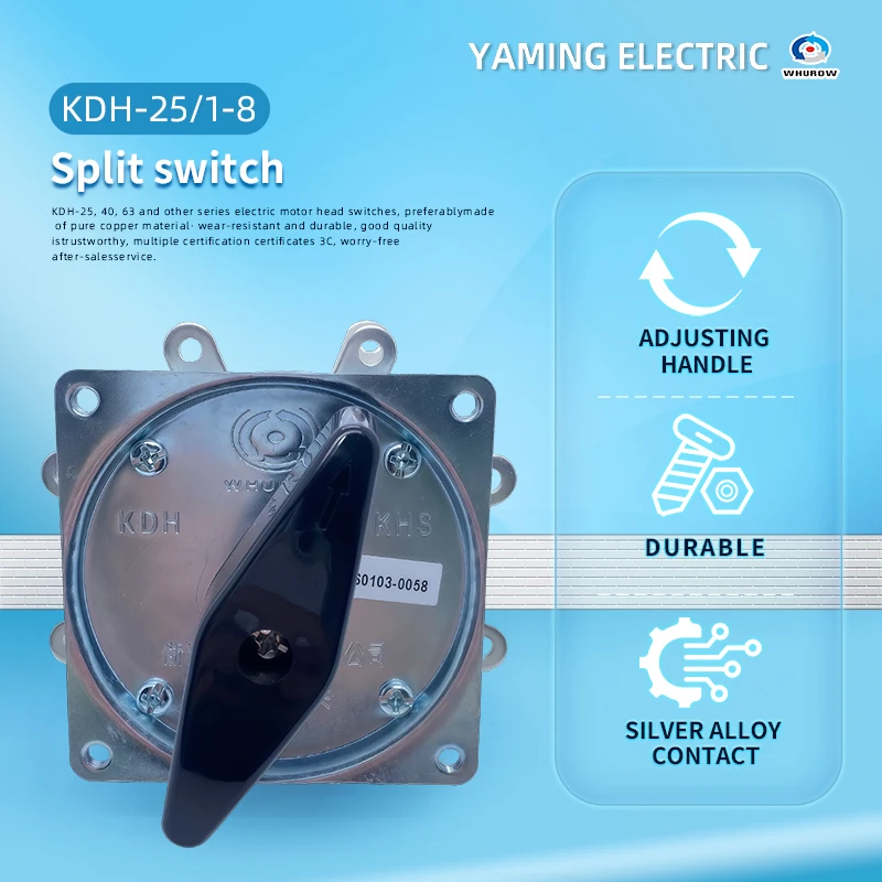 Welder Switch KDH-25/1*8 Contactor 8 Position 1 Pole 9 Pins 25A Welding Machine Rotary Selector Brass Pin Silver-plate