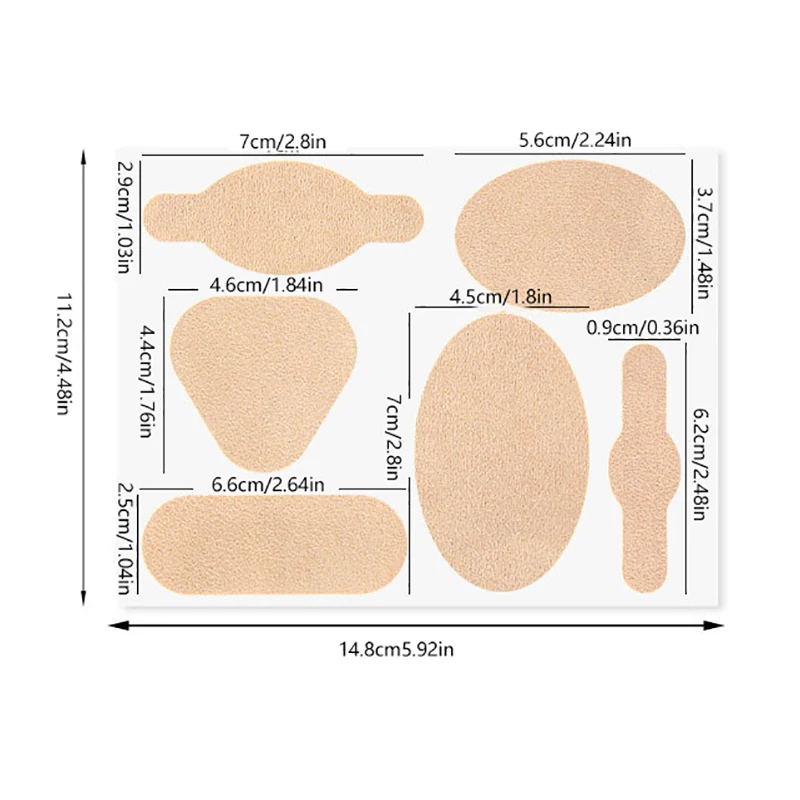6 pezzi Anti-usura piedi cuscinetti per scarpe correttore pollice protezione per tallone inserti per la cura del tallone invisibili adesivi Patch traspirante in tessuto Non tessuto