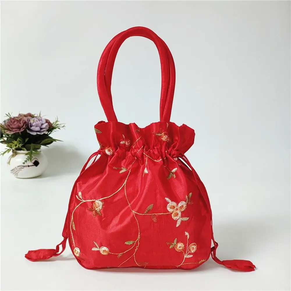 Ethnic Style Cosmetic Bag Casual Money Bags Hanfu Drawstrings Bags Women Flower Handbags Small Storage Bags Jewerly Packing Bag