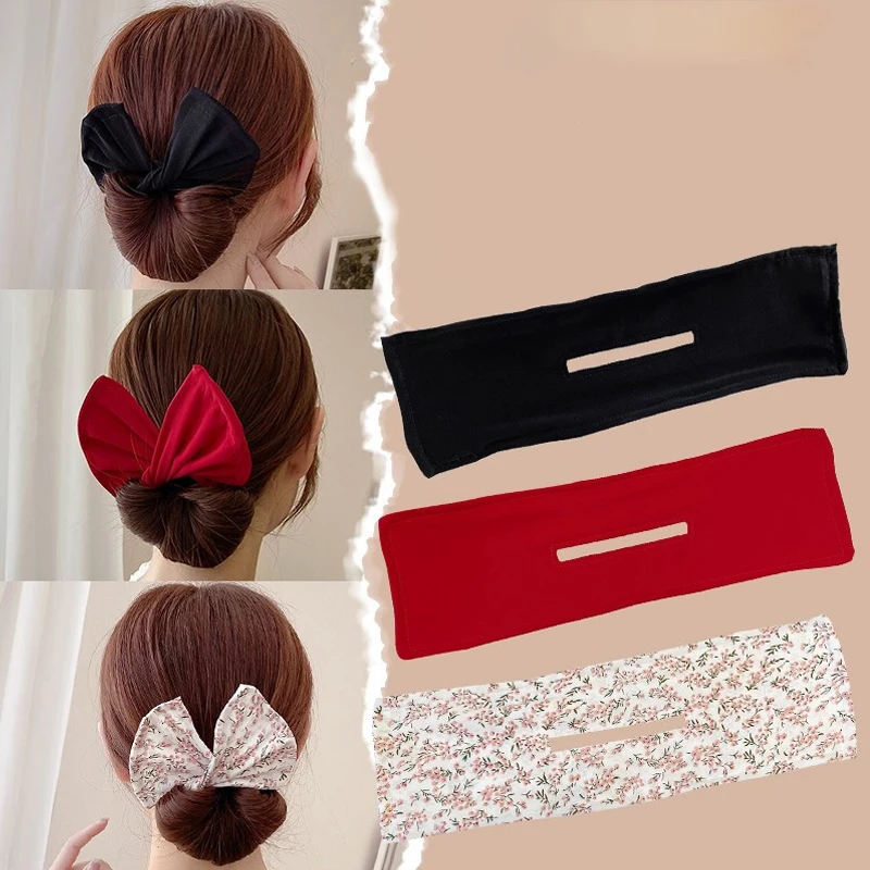 Korean Style Multicolor Printed Headband Hairpin For Women Fabric Hair Band Bun Maker Ponytail Holder Hairpin Hair Accessories