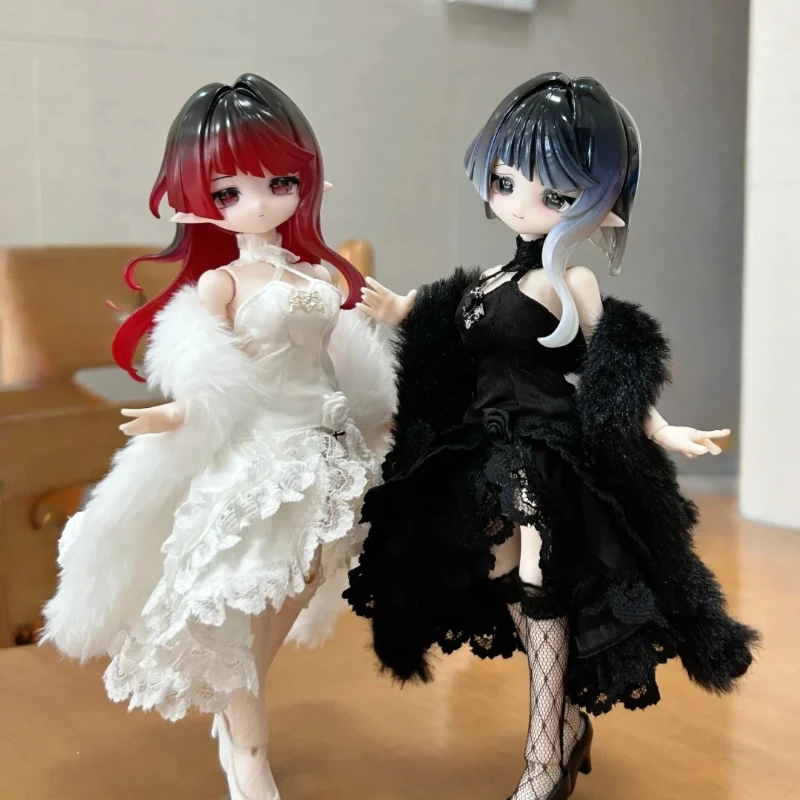 Come4free Fairy Tale Series Black Swan Doll Dress 1/12 schaal voor Ob11 Curvy Design op voorraad