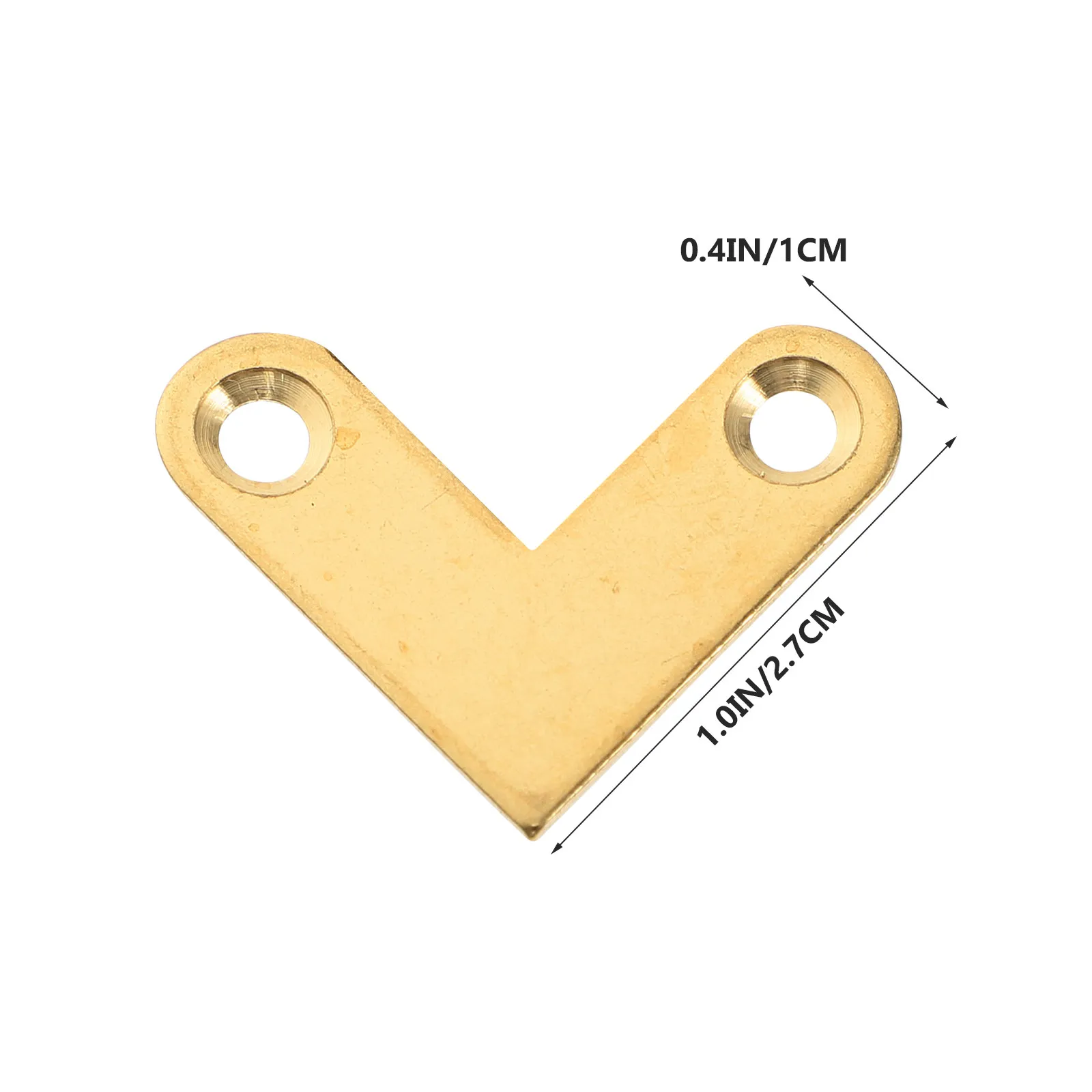 6Pcs Heavy Duty Solid Brass L Shape Flat Corner Brackets Right Angle Bracket Joints for Photo Frames Mirrors Drawers Furniture