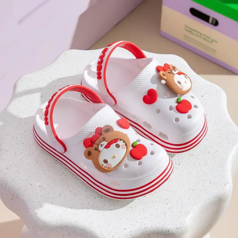 

Sanrio/тапочки с героями мультфильмов для девочек «Hello Kitty My Melody», детская пляжная обувь на мягкой подошве, дышащая износостойкая домашняя обувь Kawaii