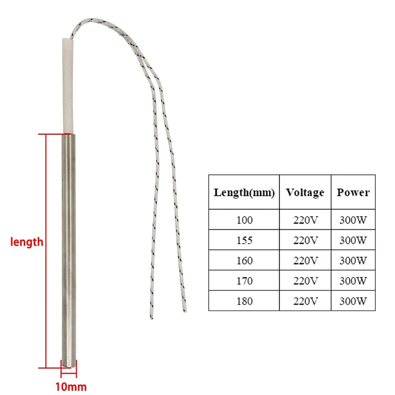 220v 300w Spark Plug Ignition Pellet 10*100mm/155mm/160mm/170mm/180m Stove Cartridge Igniter Heating Element