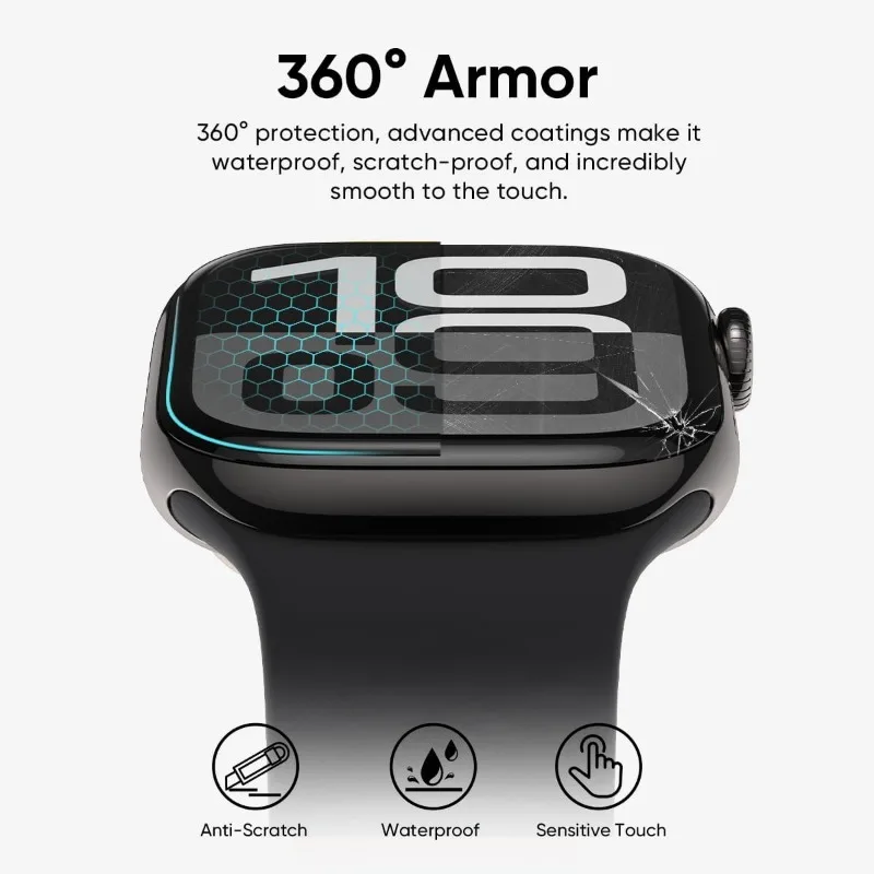 5 uds Protector de pantalla para Apple Watch 10 9 8 7 6 5 40MM 41MM 42MM 44MM 45MM 46MM película cerámica para IWatch Ultra 49MM no vidrio