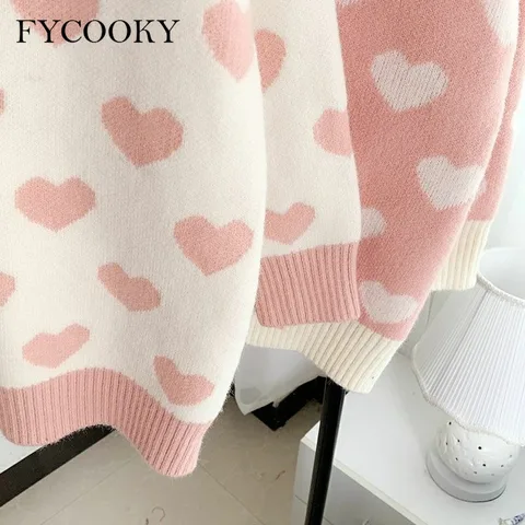 Женский вязаный кардиган FYCOOKY розового цвета