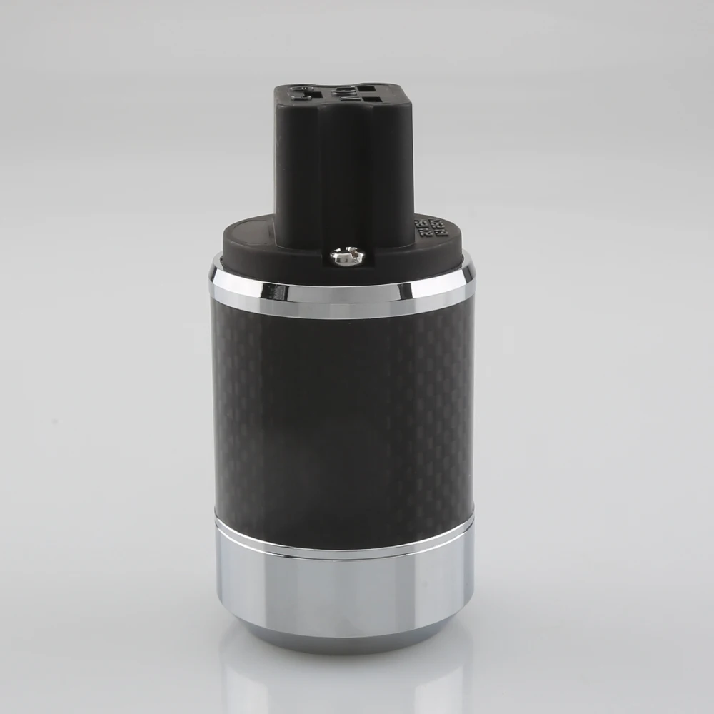 Audiocrast คุณภาพสูงคาร์บอนไฟเบอร์โรเดียมชุบ 20A C19 IEC หญิงปลั๊ก HIFI สายไฟ DIY Mains Connector