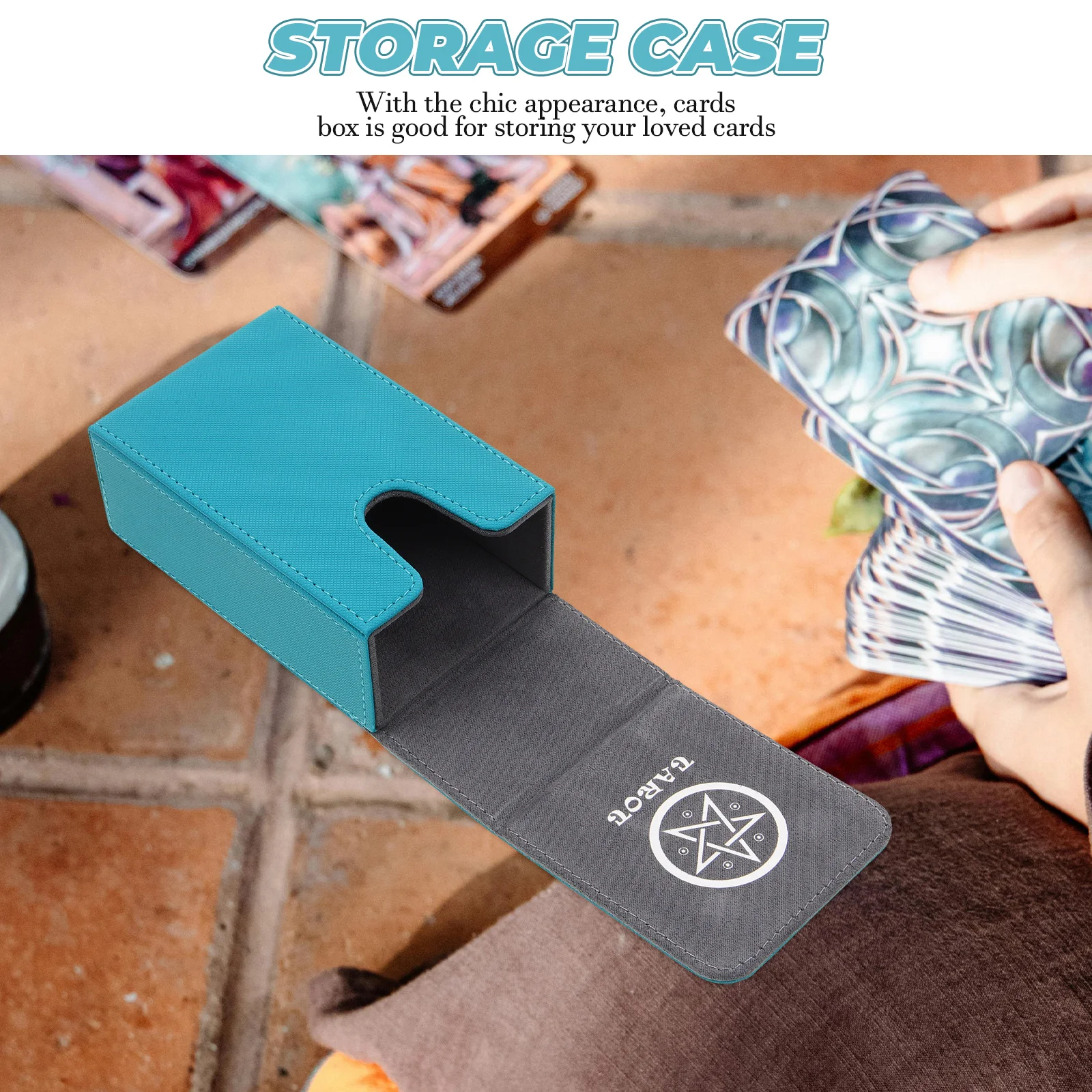 

Tarot Cards Box Portable PU Magnetic Closure Storage Container Purple T255 Game Card Organizer Anti Drop Function