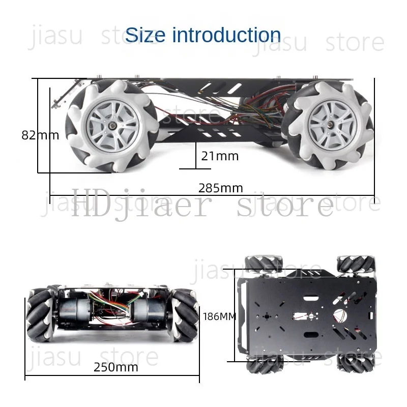 

25Kg Load RC Tank V3 – Mecanum Wheel Robot Car, Arduino-Compatible DIY Kit with Encoder Motor & PS2 Handle, Programmable Robot