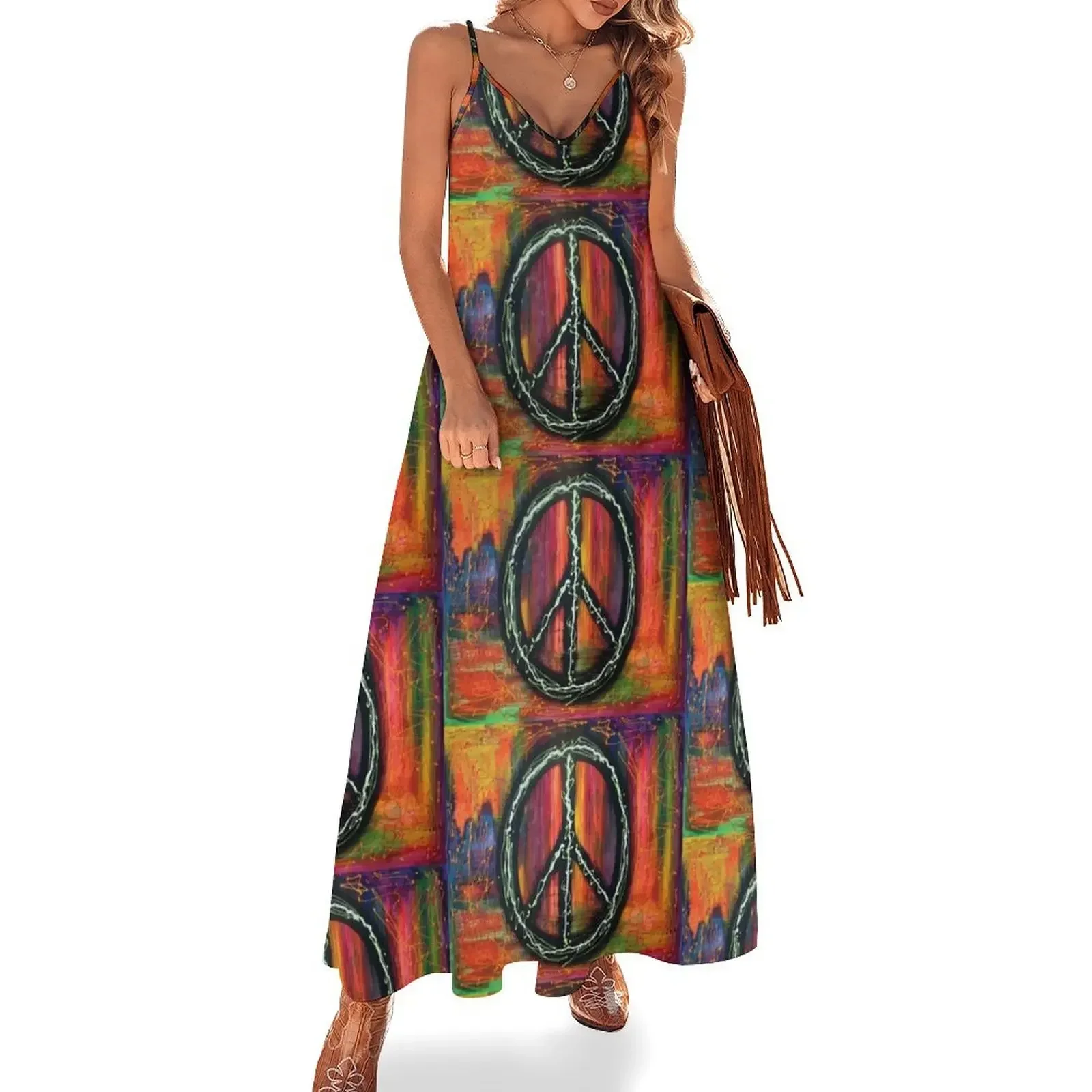 Peace Sign Sleeveless Dress Dresses for wedding party Elegant gowns Dress