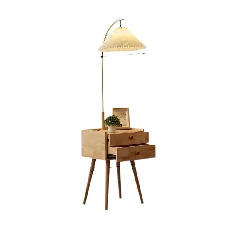 Living room floor lamp pleated Nordic Internet celebrity ins sofa double solid wood drawers integrated bedroom bedside