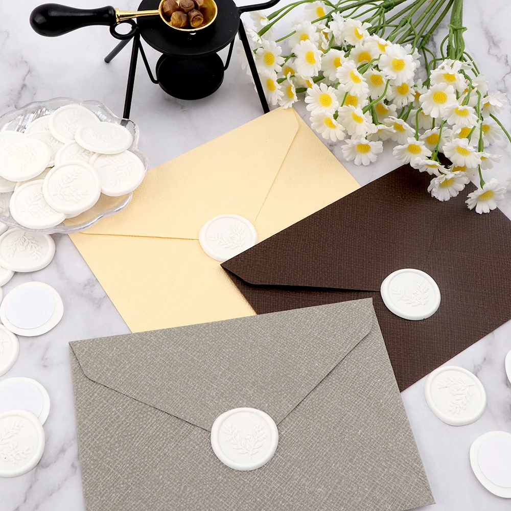 25 stks Bloeiende Tak Stijl Lakzegel Stickers Zelfklevende Huwelijksuitnodiging Envelop Seal Gouden Stickers Voor Decoreren Kaarten