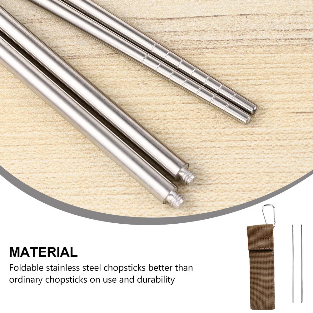 Folding Chopsticks Anti-deformation Polished Lightweight Carry-On Stainless Steel Foldable Hand-Pulled Noodle Food Outdoor