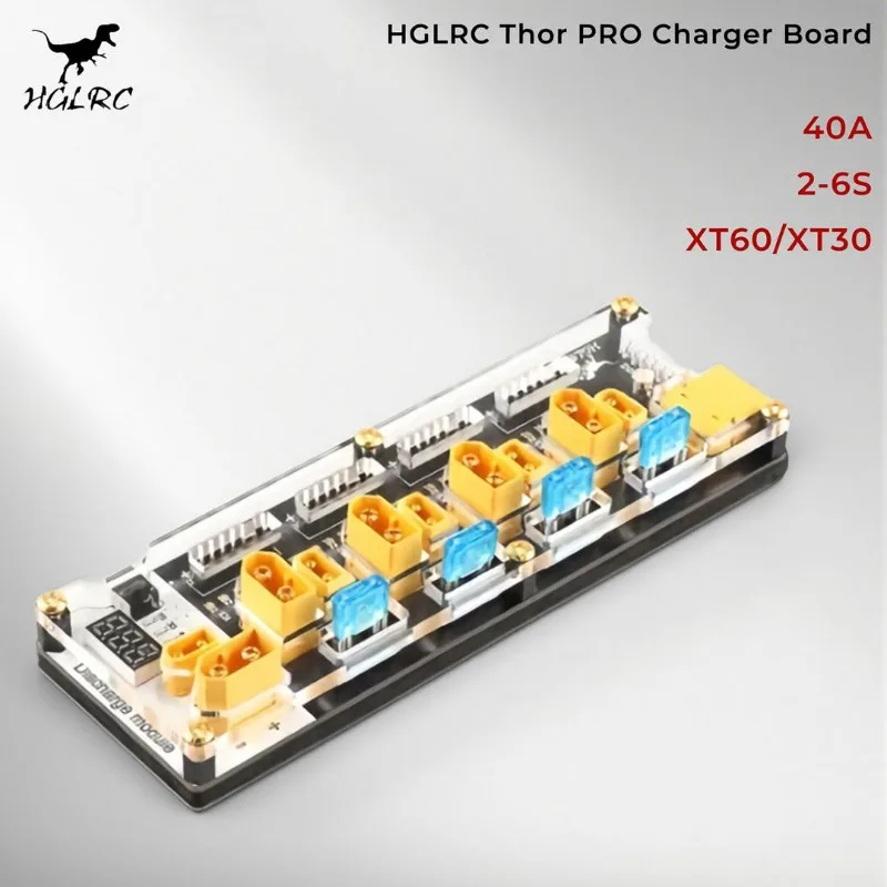 

Зарядное устройство-балансир HGLRC Thor PRO для LiPo аккумуляторов 40A XT60 XT30 2-6S, совместимое с IMAX B6, ISDT Q6, Nano, Reward6 Pro, P6