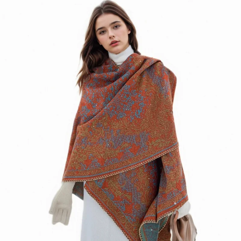 Autumn Winter New Knitted Shawl For Women, Fall Winter Split Outerwear, Fashionable Cape, Cloak, Scarf