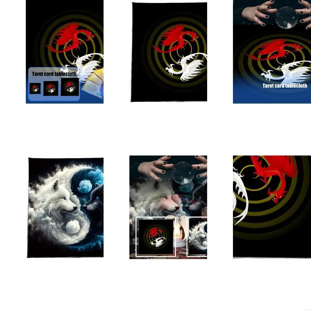 

340f квадратная дивнация гобелен дракон/Волк астрология скатерть таблица таблицы столовая ткань