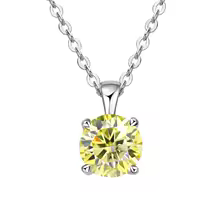 Classic Yellow Gold Cubic Zirconia Pendant 18K Silver Plated - Silver Lemon Yellow