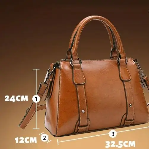 Fashion Leather Women's Bag Fan Slanting Cross Shoulder Ladies Bag Soft Wearable Large Capacity Vintage Hundred