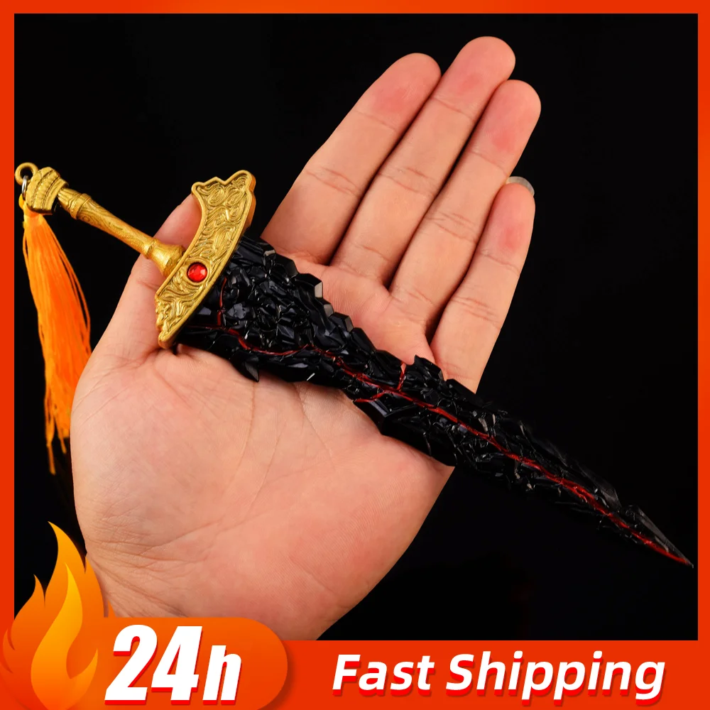 22 cm Eldenn Maliketh Lama Nera Anello Spada In Metallo ER, Gioco Replica Modello Action Figure Ornamenti Collezioni Ragazzi Giocattoli Regali