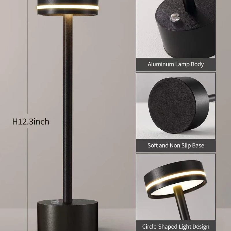 Amerikanische I-förmige Schreibtischlampe, Nachttischlampe, dekorative Schreibtischlampe mit USB-Aufladung für Schlafzimmer, tragbares Nachtlicht mit Touch-Atmosphäre