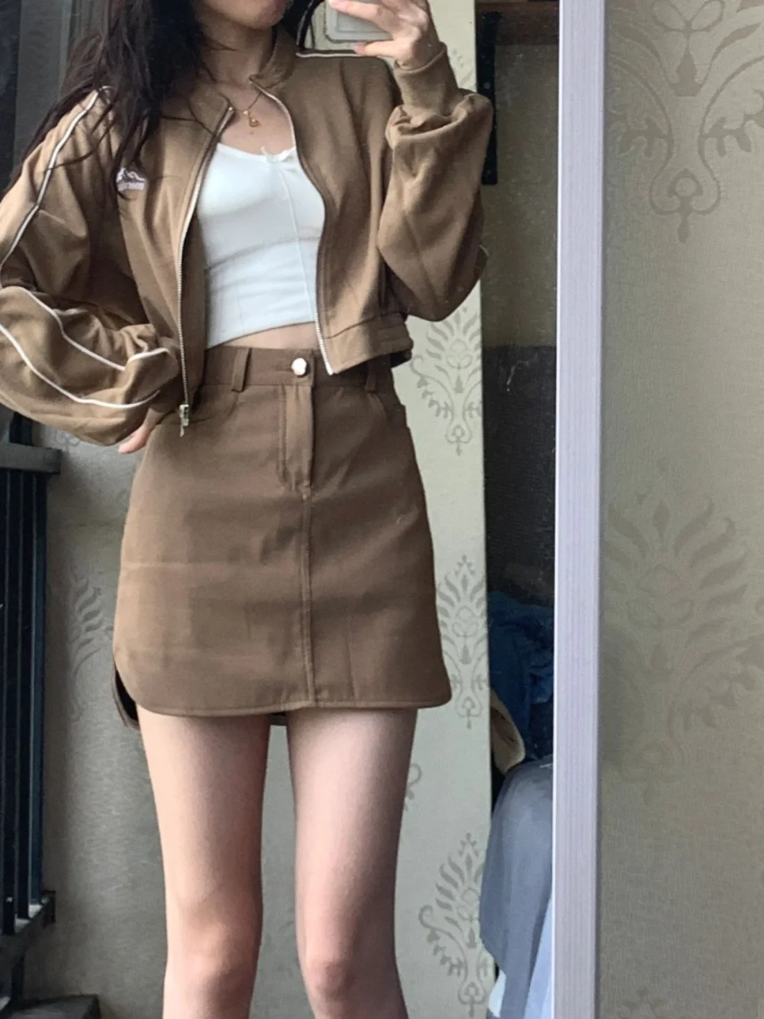 

High Waist A-Line Skirt for Women Summer Season Khaki Color Irregular Hemline Trendy Hot Girl plus Size Body Slimming Skirt