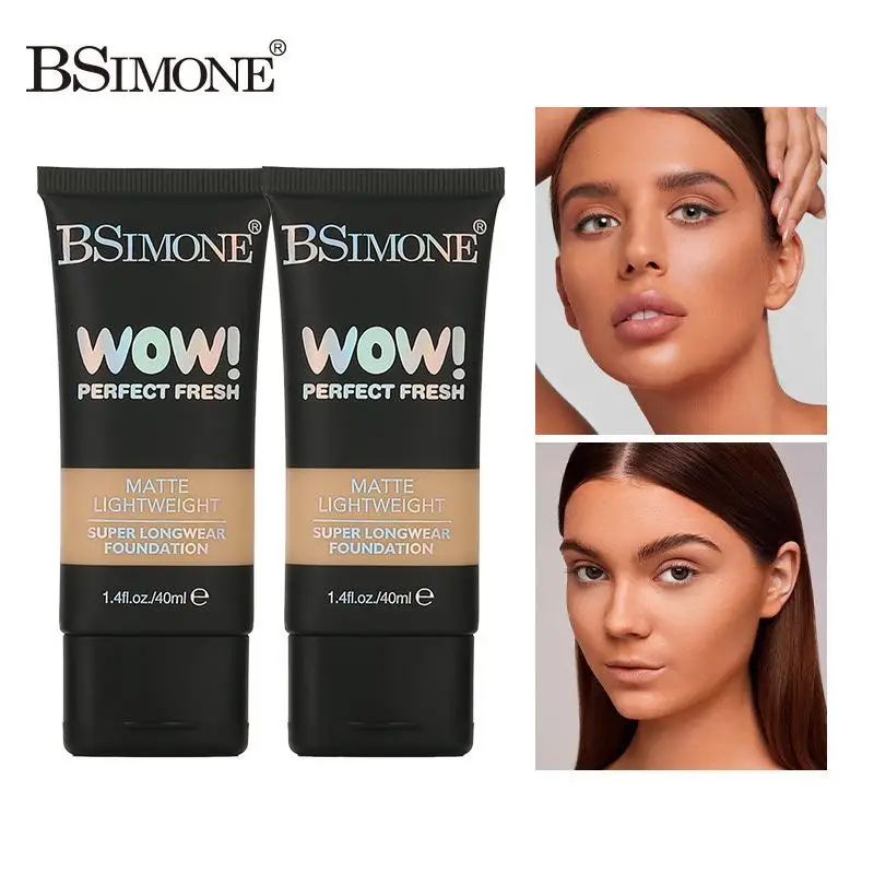 BSIMONE 40ml Matte Foundation Lightweight Super Longwear Hydrating Natural Finish Buildable Coverage Non-Cakey Suitable For Dry