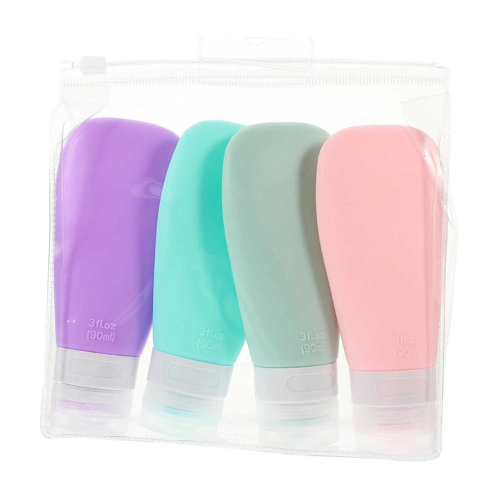 

4pcs 90ml Silicone Travel Bottles Set Cute Shampoo Containers Toiletry Kit for Liquid Storage Travel Size toiletries
