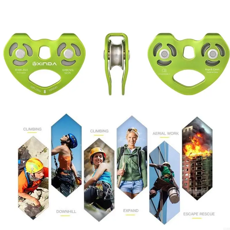 

Climbing Pulley with Safety Lock Rigging Pulley for Kids Outdoor Play and Secure 4XBB
