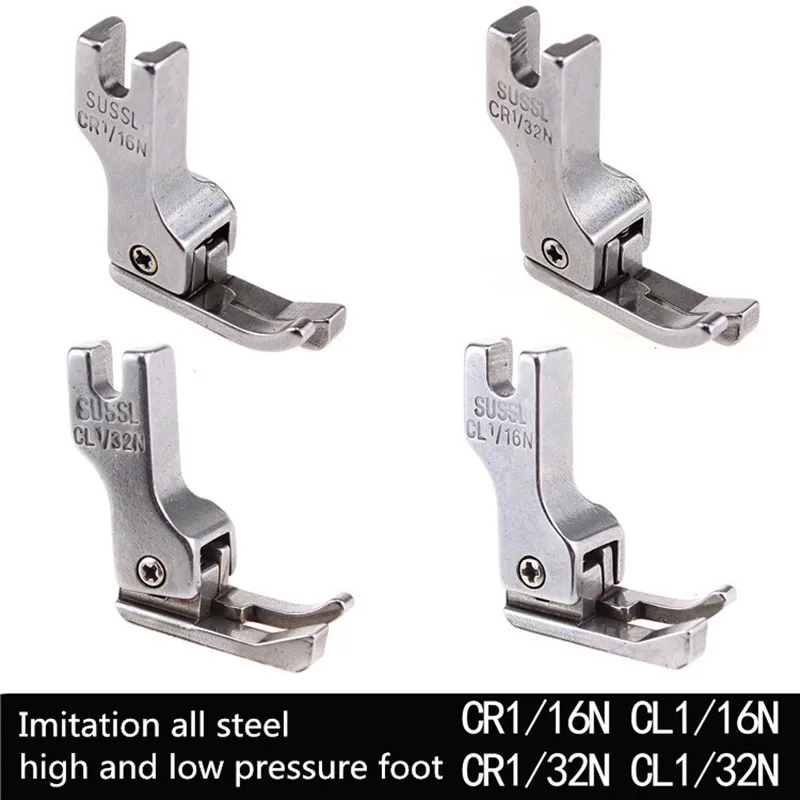 Prensatelas compensadoras para máquina de coser Industrial, pie de prensatelas con guía de borde izquierdo/derecho, CR1/16N CR1/32N CL1/16N CL1/32N,