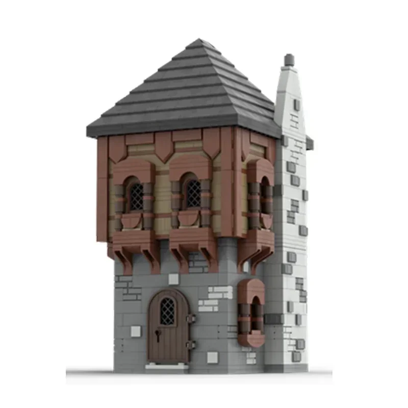 Moc blocos de construção modular vista rua mansão medieval tijolos técnicos diy montagem brinquedos construção para crianças presentes do feriado