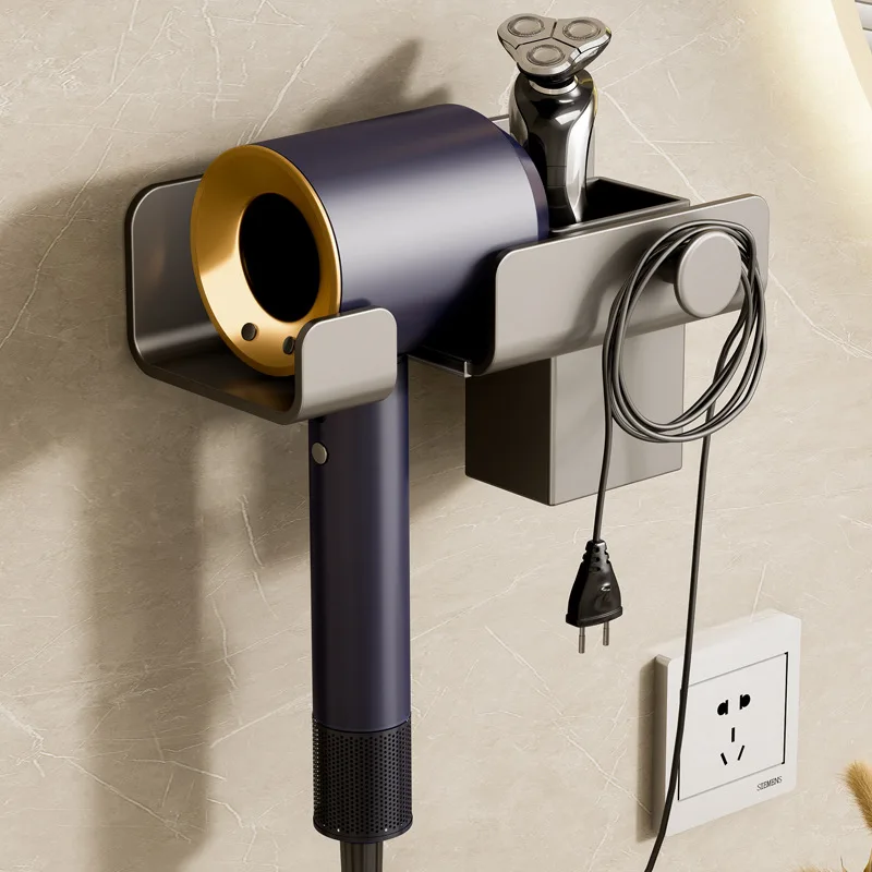 Hairdryer Rack Put Dyson Shelf Free Punching Bathroom Wall-mounted Storage Hair Dryer Bracket Hanger Bathroom Shelves