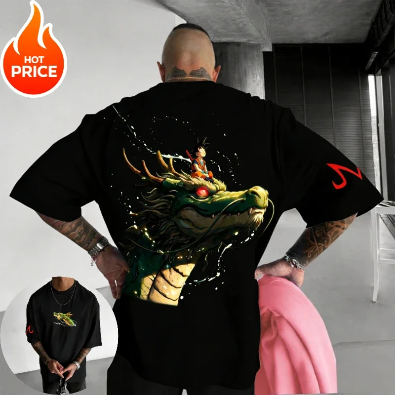 Dragon Ball Son Goku Saiyan Men New Summer Oversized T-Shirt Harajuku Vintage Loose Women Streetwear Casual Short Sleeve Top Tee