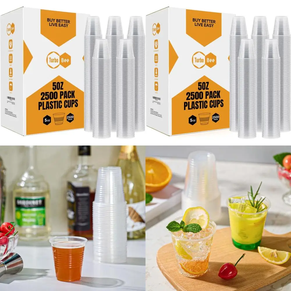 

Прозрачные пластиковые стаканчики на 5 унций, упаковка 2500 градусов — одноразовые маленькие стаканчики для вечеринок, пикников, барбекю, путешествий и мероприятий