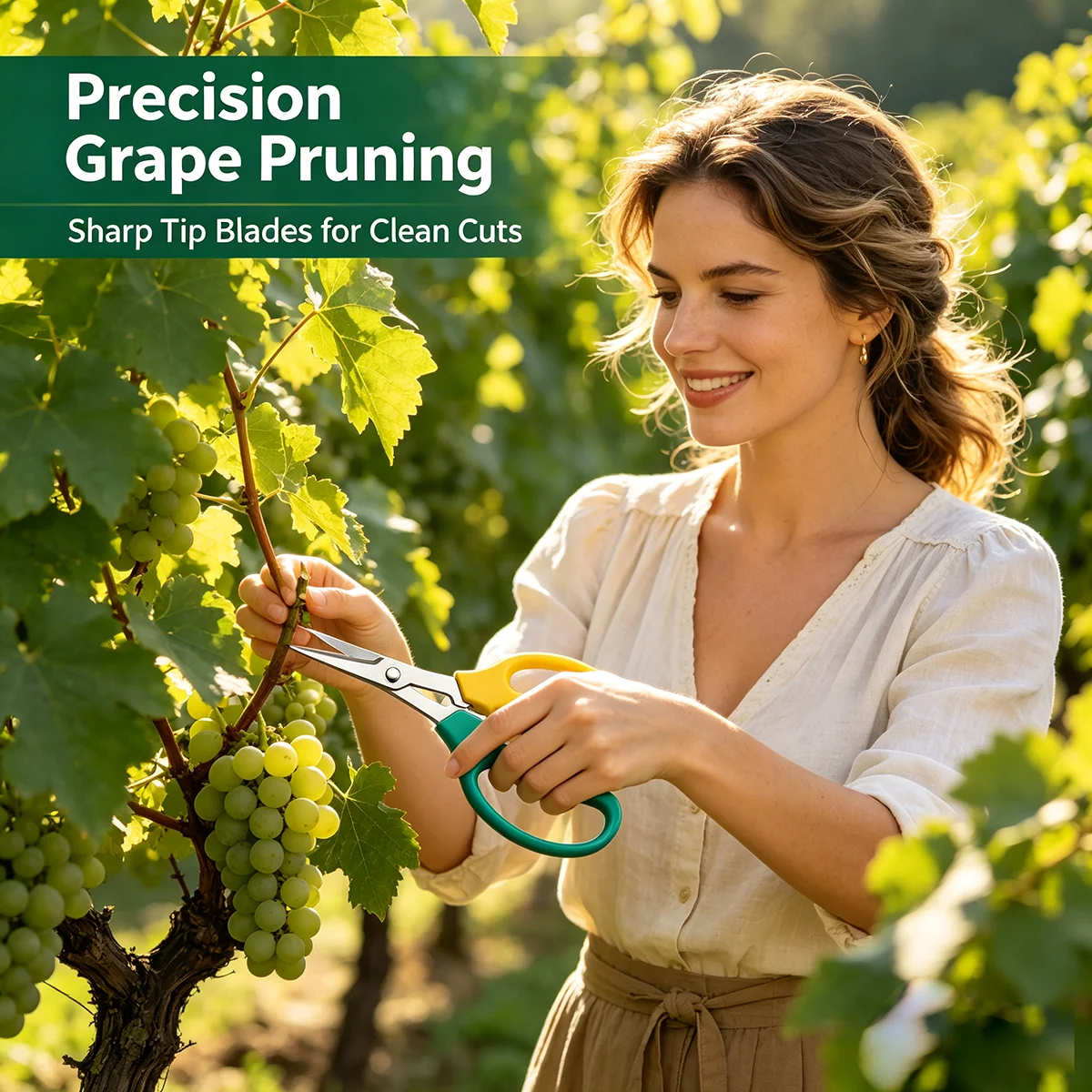 Multifunctional Garden Scissors Sturdy Garden Fruit And Grape Pruning Shears With Soft Handles And Curved Blades