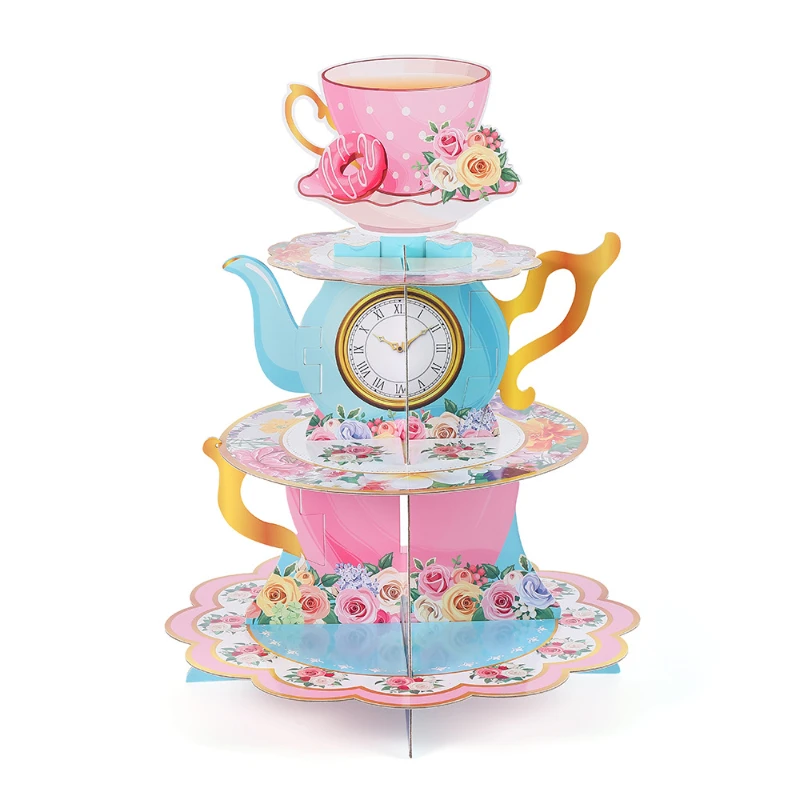 

Three-layer cake stand, birthday party, kindergarten activities, candy, dessert display stand, picnic