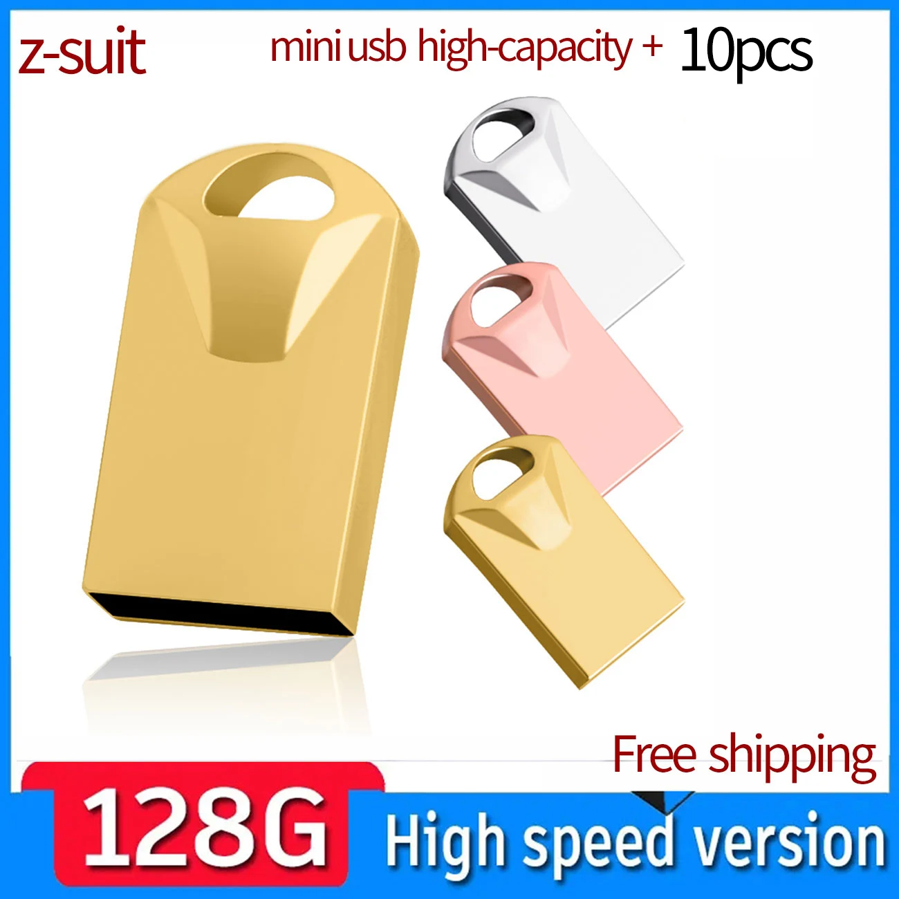 ZSUIT XZ USB 3.0 128GB USB Flash Drive kecepatan tinggi 32GB Pendrive Mini Usb Memoria stik memori Usb USB 64GB gratis LOGO