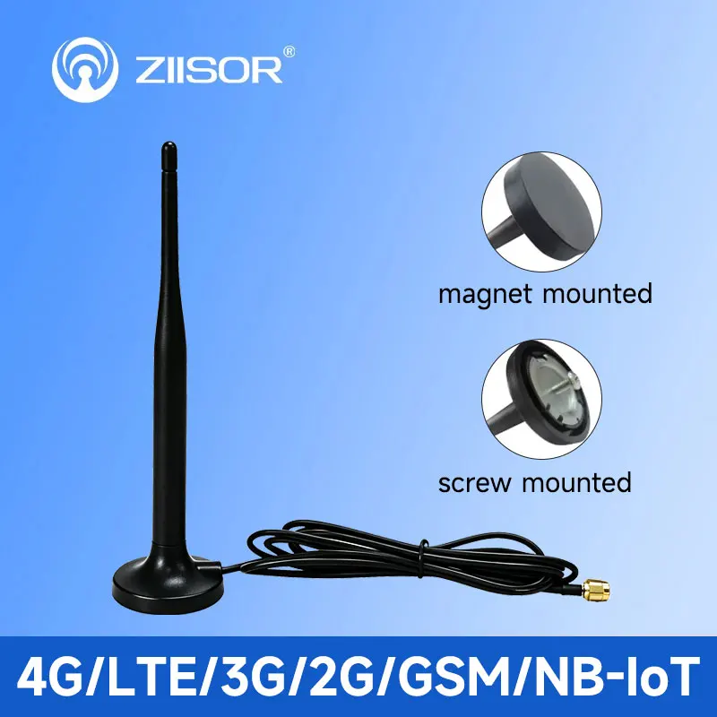 3PCS 4G LTE Omnidirectional Antennas, SMA Male, Magnetic Base & Screw Mount, WiFi Router Aerial