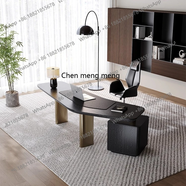 

Italian minimalist designer long desk reading study table home study corner desk