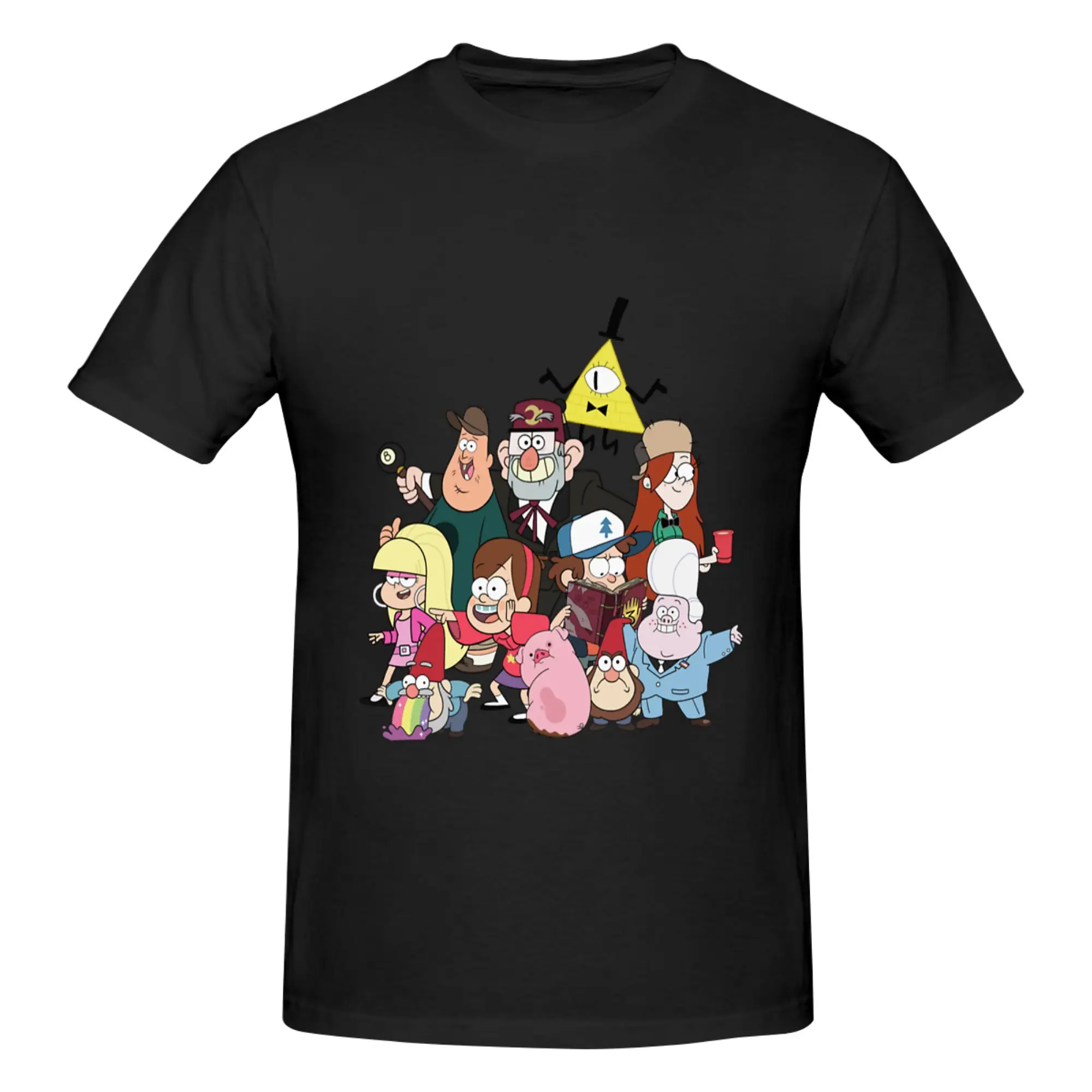 Camiseta divertida con estampado de Gravity Falls, Mabel y Dipper, Wendy, Soos, Stan Pines, Bill Cipher, promoción, camiseta estampada para hombre, camiseta Unisex para niños